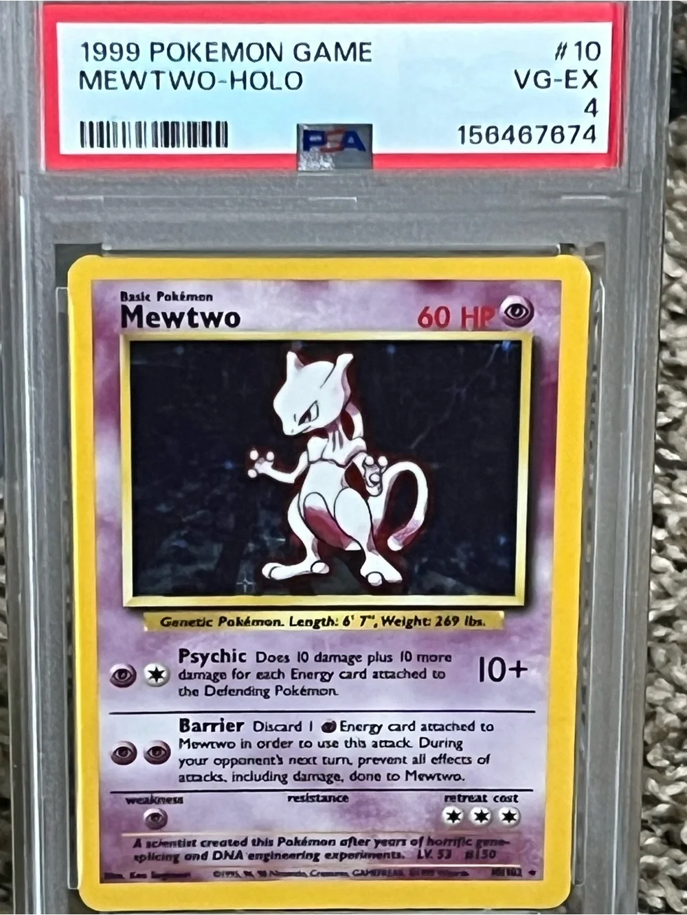 PSA 4 Base Set Mewtwo holo